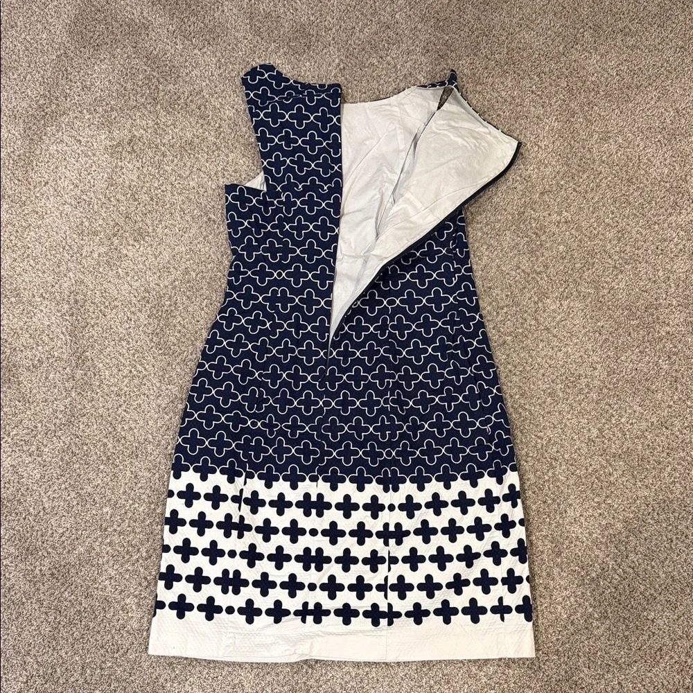 Boden Chic Navy and White Patterned Mini Dress 4R - Picture 6 of 6